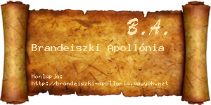 Brandeiszki Apollónia névjegykártya